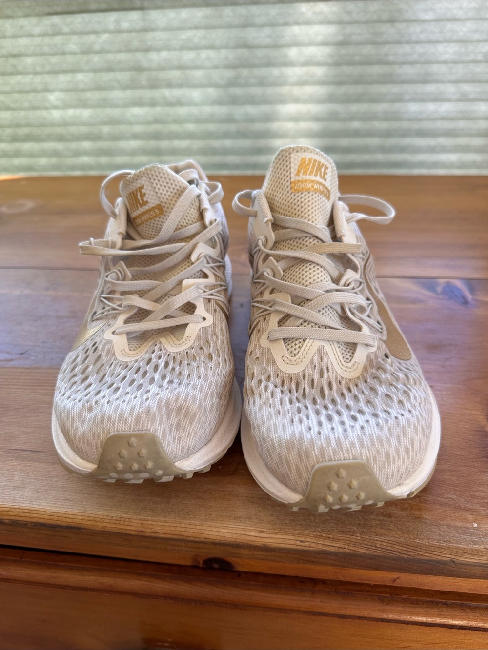 Nike Neutral Beige/cream/whiteMesh Running Sneakers